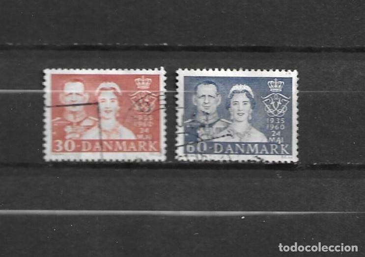 Sellos: Dinamarca 1960, bodas de plata de los reyes, yvert 389-390, usados