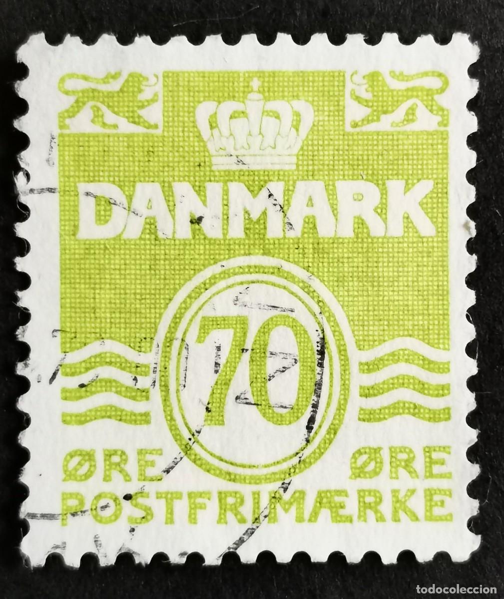 Sellos: Sello Dinamarca 1977, Figura tipo 'onda', 70 &oslash;re. Michel: DK 648