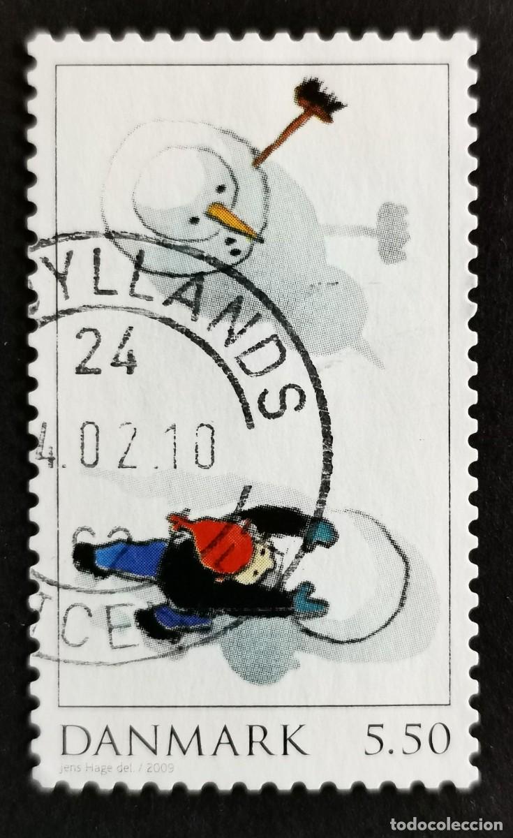 Sellos: Sello Dinamarca 2009, Construyendo un mu&ntilde;eco de nieve, 5.50 dkr. Michel: DK 1544