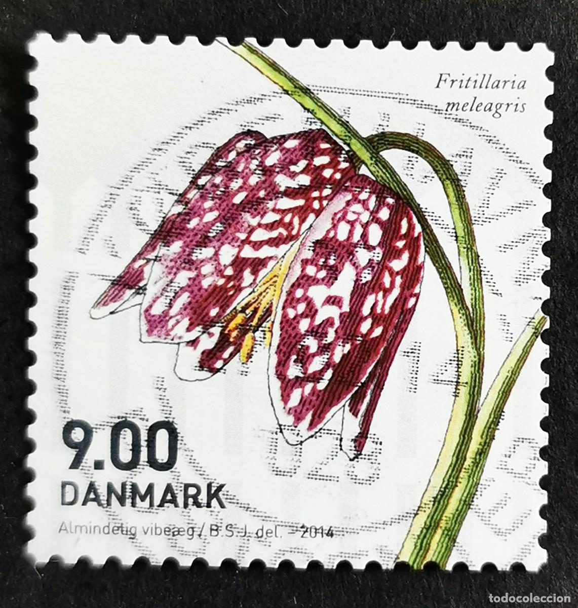 Sellos: Sello Dinamarca 2014, Fritillaria meleagris, 9.00 dkr. Michel: DK 1768
