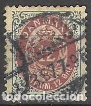 Sellos: SELLO USADO DE DINAMARCA 1875, YT 25A