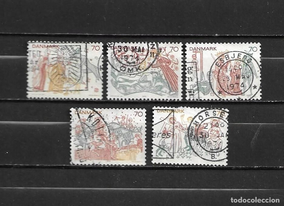 Sellos: Dinamarca, 1973, frescos religiosos, yvert 559-563, usados, completa