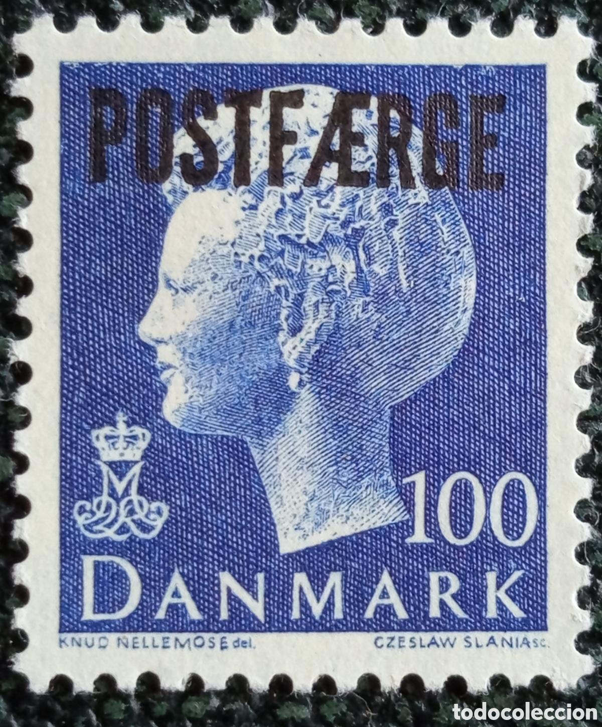 Sellos: Dinamarca 1976 Sobrecarga POSTF&AElig;RGE 100 &Oslash;re Reina Margarita - Michel #609 mh