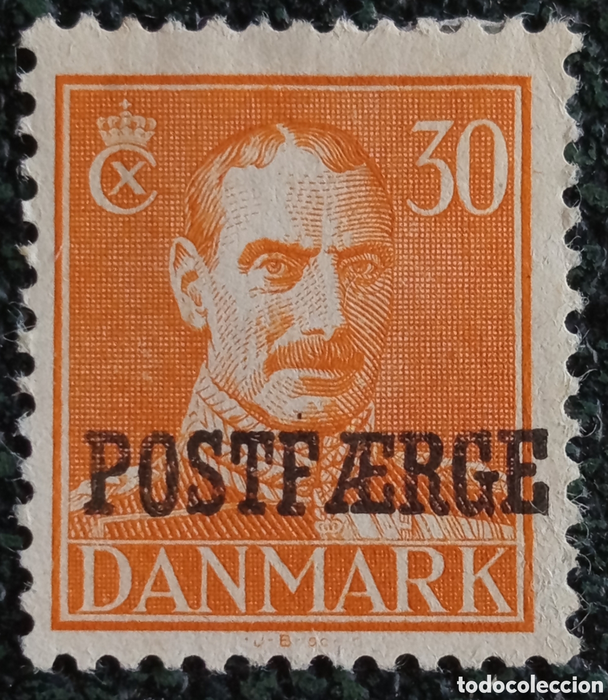 Sellos: Dinamarca 1930 Sobrecarga POSTF&AElig;RGE 30 &Oslash;re Cristian X - Michel #P6 / AFA #P6 MH