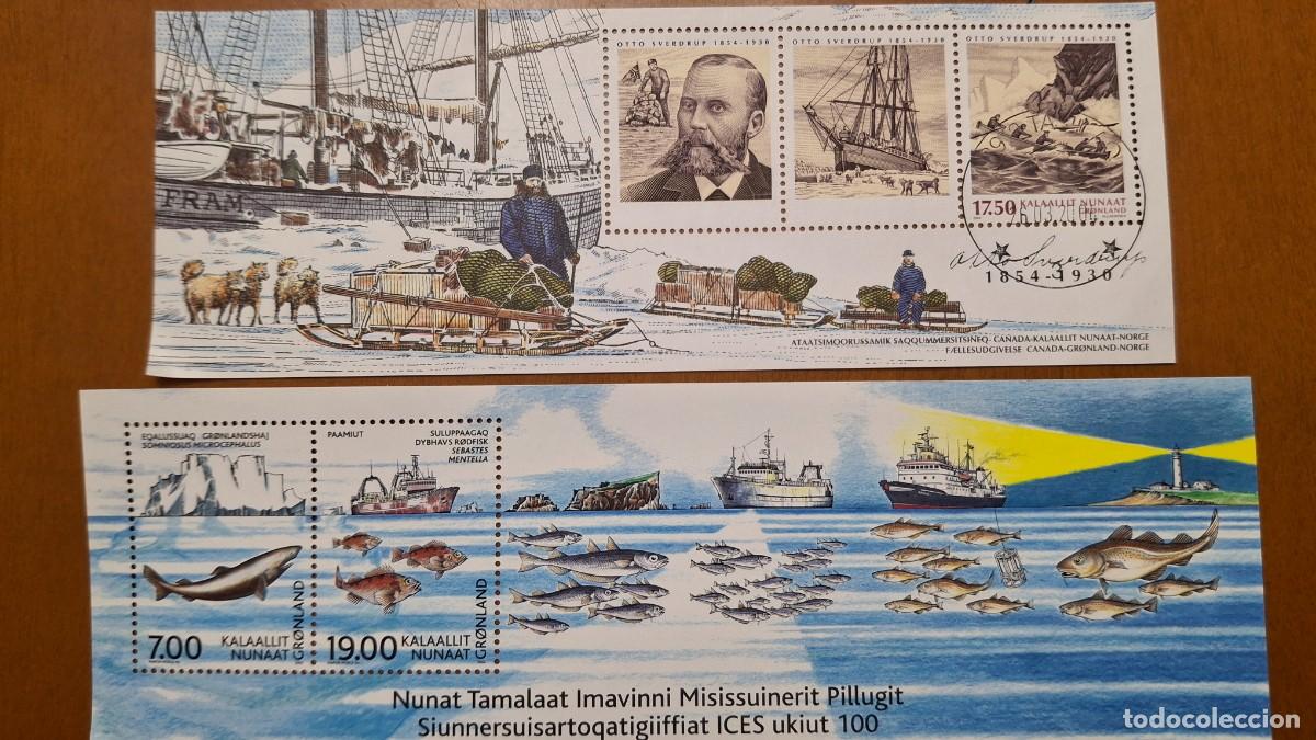 Selos: HB186 HOJITAS BLOQUE de GROENLANDIA en NUEVO y usado ideal para tematicas (leer descripcion)