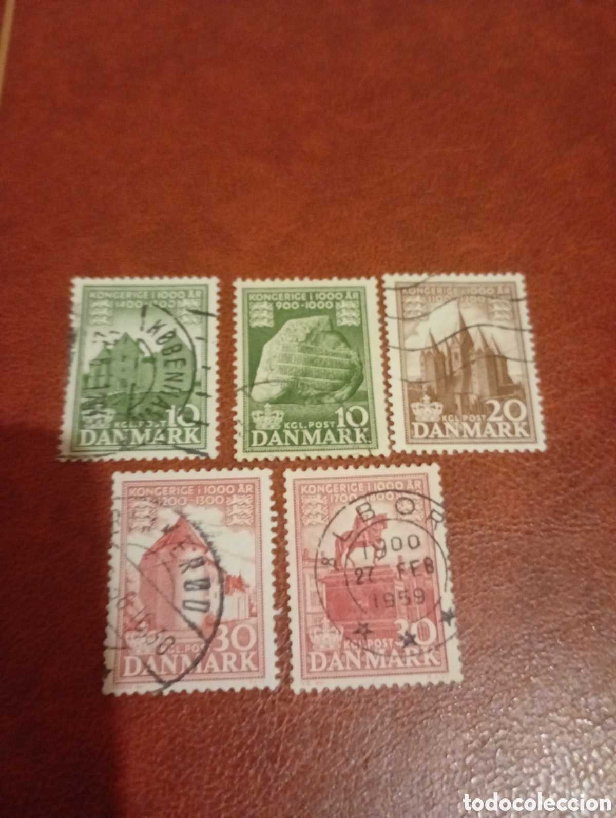 Sellos: Dinamarca 1953 edificios