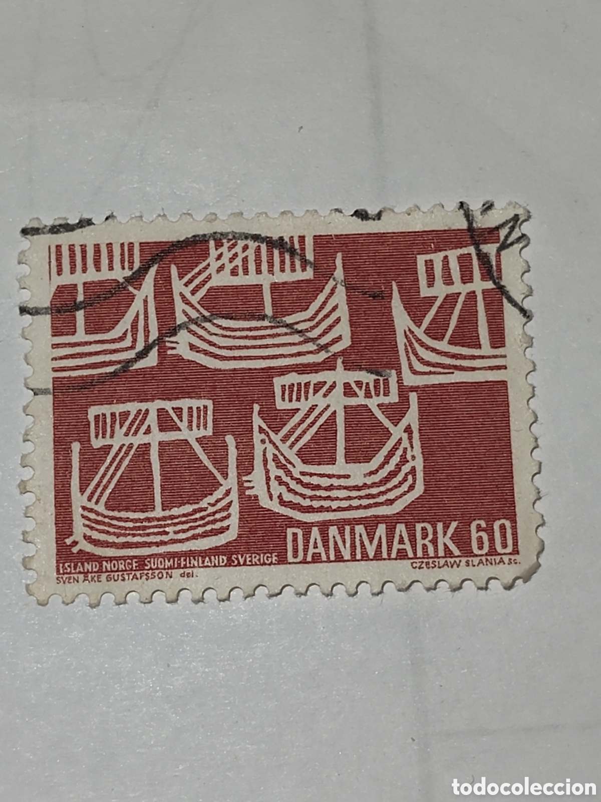 Sellos: Sello de Dinamarca barcos vikingos 1969