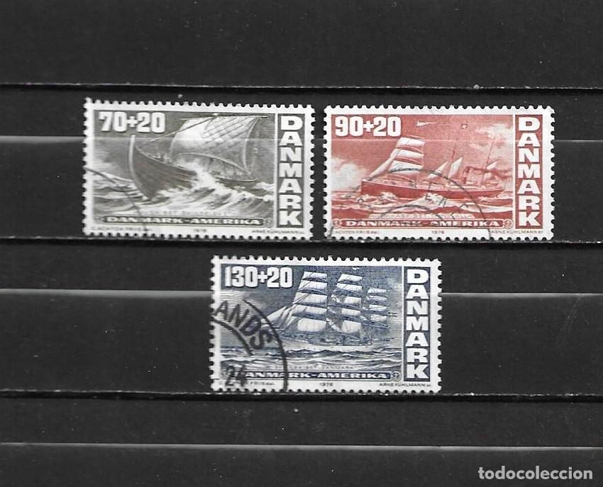 Sellos: Dinamarca, 1976, bicentenario de la independencia de los Estados Unidos, yvert 613-4 y 616, usados
