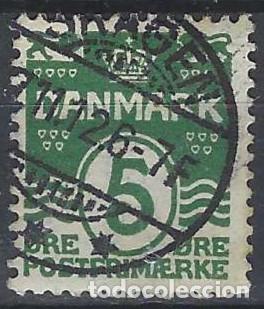 Selos: DINAMARCA 1912 - S. B&Aacute;SICA, OLAS, VERDE OSCURO - USADO