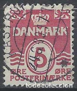 Selos: DINAMARCA 1938 - S. B&Aacute;SICA, OLAS, ROJO VINO - USADO