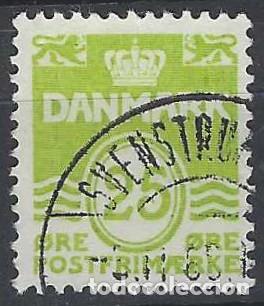 Stamps: DINAMARCA 1965 - S. B&Aacute;SICA, OLAS, VERDE AMARILLENTO - USADO