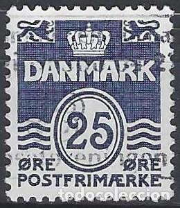 Timbres: DINAMARCA 1990 - S. B&Aacute;SICA, OLAS, AZUL OSCURO - USADO
