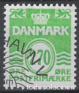 Selos: DINAMARCA 1988 - S. B&Aacute;SICA, OLAS, VERDE CLARO - USADO