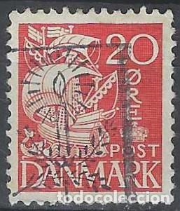 Stamps: DINAMARCA 1940 - CARABELA, ROJO - USADO