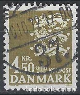 Briefmarken: DINAMARCA 1972 - ESCUDO NACIONAL, MARR&Oacute;N OLIVA - USADO