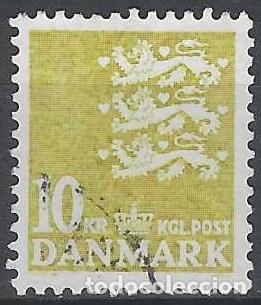 Selos: DINAMARCA 1976 - ESCUDO NACIONAL, AMARILLO - USADO