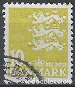 Briefmarken: DINAMARCA 1976 - ESCUDO NACIONAL, AMARILLO - USADO