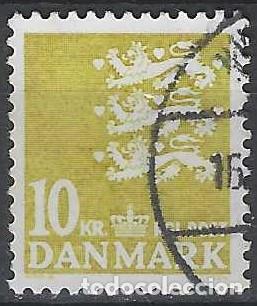 Stamps: DINAMARCA 1976 - ESCUDO NACIONAL, AMARILLO - USADO