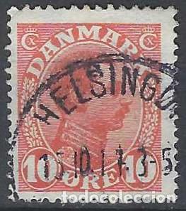 Stamps: DINAMARCA 1913 - REY CHRISTIAN X, ROJO - USADO