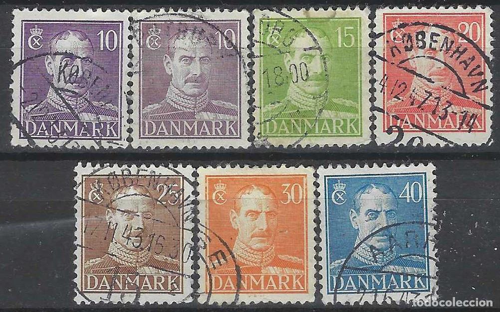 Briefmarken: DINAMARCA 1942-44 - REY CHRISTIAN X, 7 VALORES - USADO