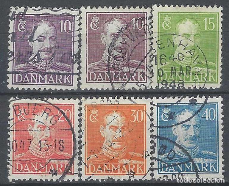 Timbres: DINAMARCA 1942-44 - REY CHRISTIAN X, 6 VALORES - USADO