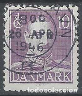Selos: DINAMARCA 1942-44 - REY CHRISTIAN X, VIOLETA - USADO