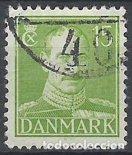 Stamps: DINAMARCA 1942-44 - REY CHRISTIAN X, VERDE - USADO