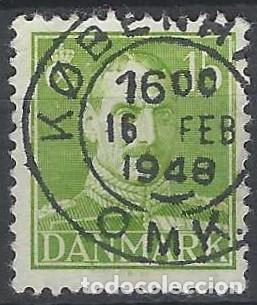 Selos: DINAMARCA 1942-44 - REY CHRISTIAN X, VERDE - USADO