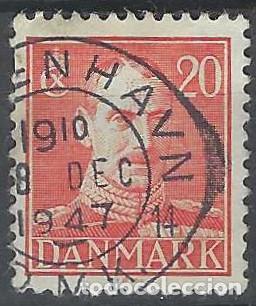 Stamps: DINAMARCA 1942-44 - REY CHRISTIAN X, ROJO - USADO