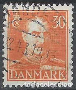 Selos: DINAMARCA 1942-44 - REY CHRISTIAN X, NARANJA - USADO