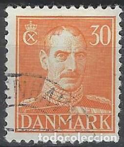 Selos: DINAMARCA 1942-44 - REY CHRISTIAN X, NARANJA - USADO