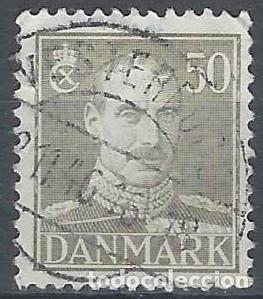 Selos: DINAMARCA 1945 - REY CHRISTIAN X, GRIS - USADO