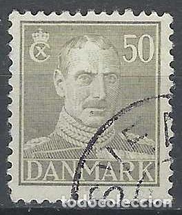 Stamps: DINAMARCA 1945 - REY CHRISTIAN X, GRIS - USADO