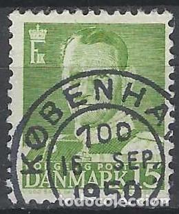Briefmarken: DINAMARCA 1948-59 - REY FREDERIK IX, VERDE - USADO