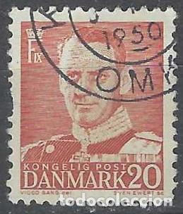 Selos: DINAMARCA 1948-59 - REY FREDERIK IX, ROJO - USADO