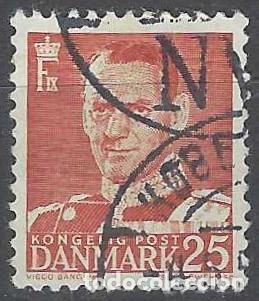 Francobolli: DINAMARCA 1948-59 - REY FREDERIK IX, ROJO - USADO