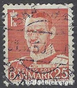 Selos: DINAMARCA 1948-59 - REY FREDERIK IX, ROJO - USADO