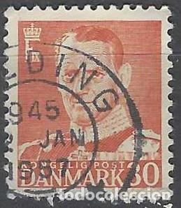 Selos: DINAMARCA 1948-59 - REY FREDERIK IX, ROJO - USADO