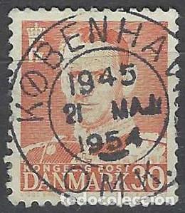 Briefmarken: DINAMARCA 1948-59 - REY FREDERIK IX, ROJO - USADO