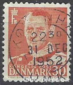 Francobolli: DINAMARCA 1948-59 - REY FREDERIK IX, ROJO - USADO