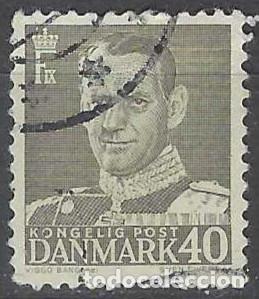 Briefmarken: DINAMARCA 1948-59 - REY FREDERIK IX, GRIS - USADO
