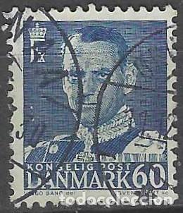 Timbres: DINAMARCA 1948-59 - REY FREDERIK IX, AZUL OSCURO - USADO