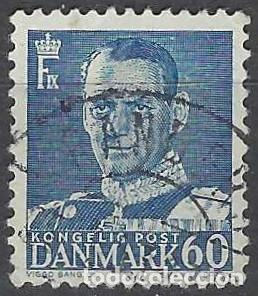 Briefmarken: DINAMARCA 1948-59 - REY FREDERIK IX, AZUL OSCURO - USADO