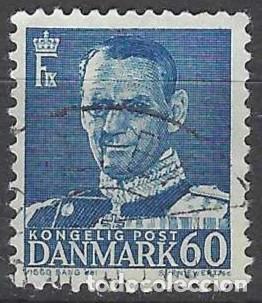 Selos: DINAMARCA 1948-59 - REY FREDERIK IX, AZUL OSCURO - USADO