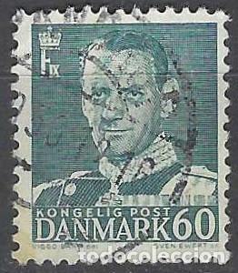 Briefmarken: DINAMARCA 1948-59 - REY FREDERIK IX, VERDE AZULADO - USADO