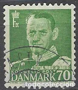 Selos: DINAMARCA 1948-59 - REY FREDERIK IX, VERDE - USADO