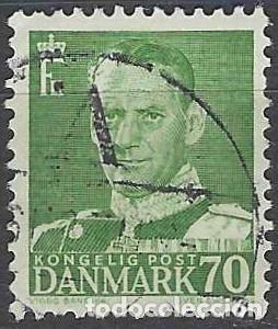 Briefmarken: DINAMARCA 1948-59 - REY FREDERIK IX, VERDE - USADO