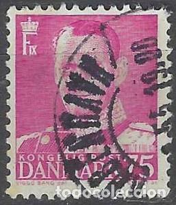 Selos: DINAMARCA 1948-50 - REY FREDERIK IX, P&Uacute;RPURA ROJIZO - USADO