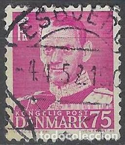 Briefmarken: DINAMARCA 1948-50 - REY FREDERIK IX, P&Uacute;RPURA ROJIZO - USADO