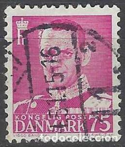 Selos: DINAMARCA 1948-50 - REY FREDERIK IX, P&Uacute;RPURA ROJIZO - USADO